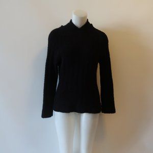 CALISPIA BLACK FURRY HOODED SWEATSHIRT SZ S*